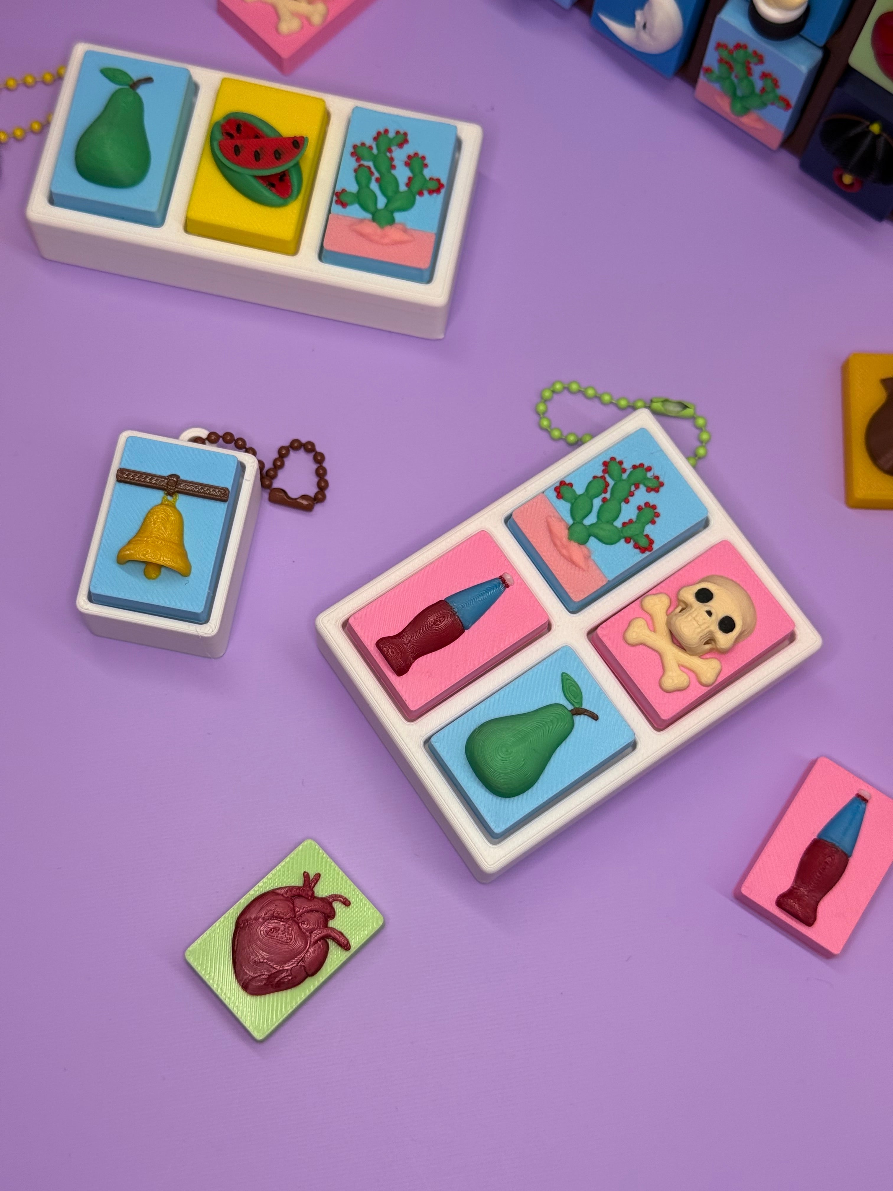 Lotería Cards- Stress Relief  Clickers/figets 3D-Printed Inspired by Mexican Loteria PERSONALIZED