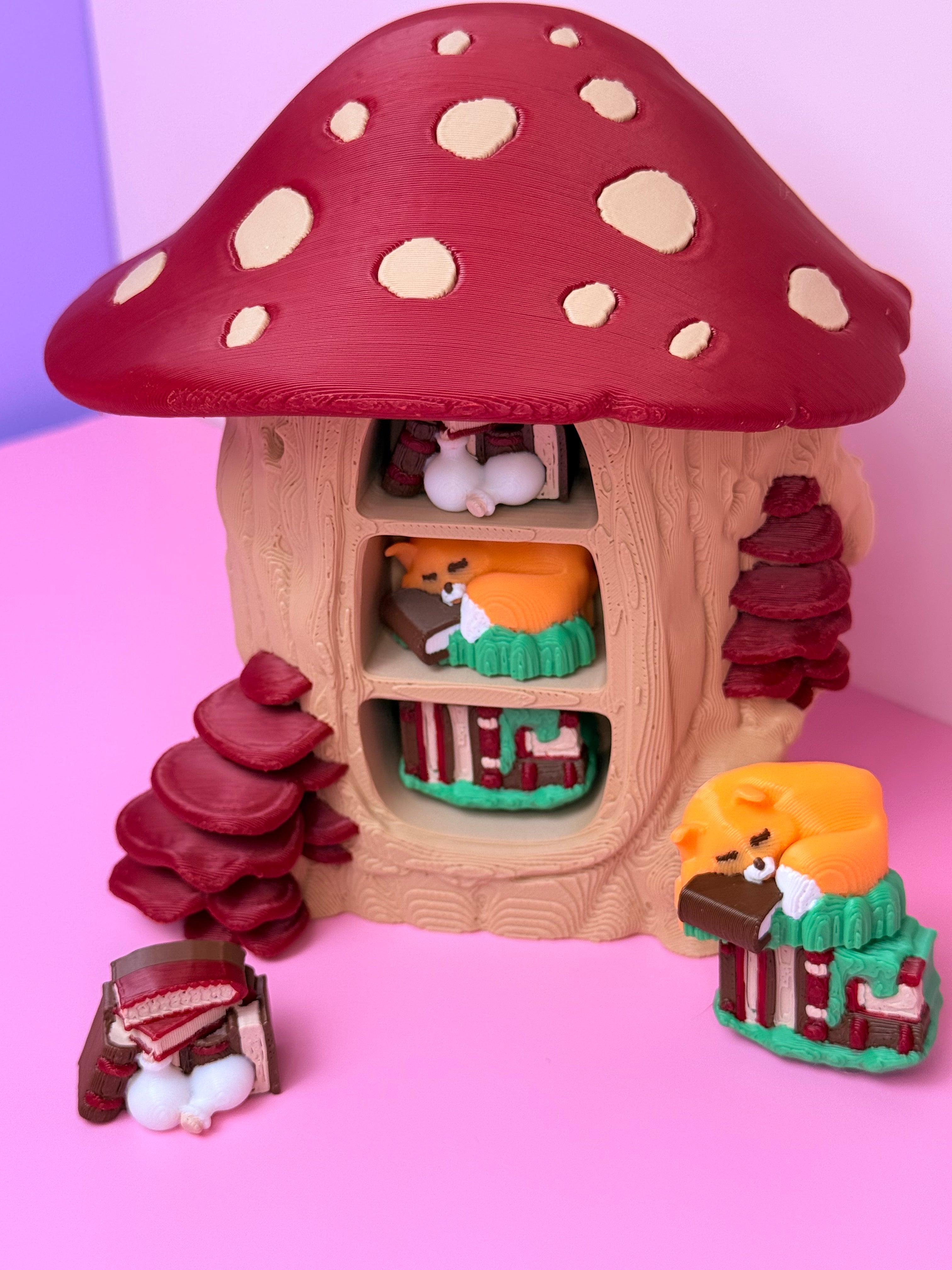 Mushroom Tree book-nook clicker-fidget toys