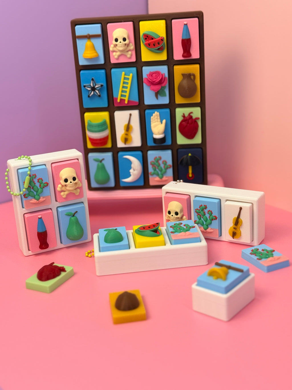 Lotería Cards- Stress Relief  Clickers/figets 3D-Printed Inspired by Mexican Loteria PERSONALIZED