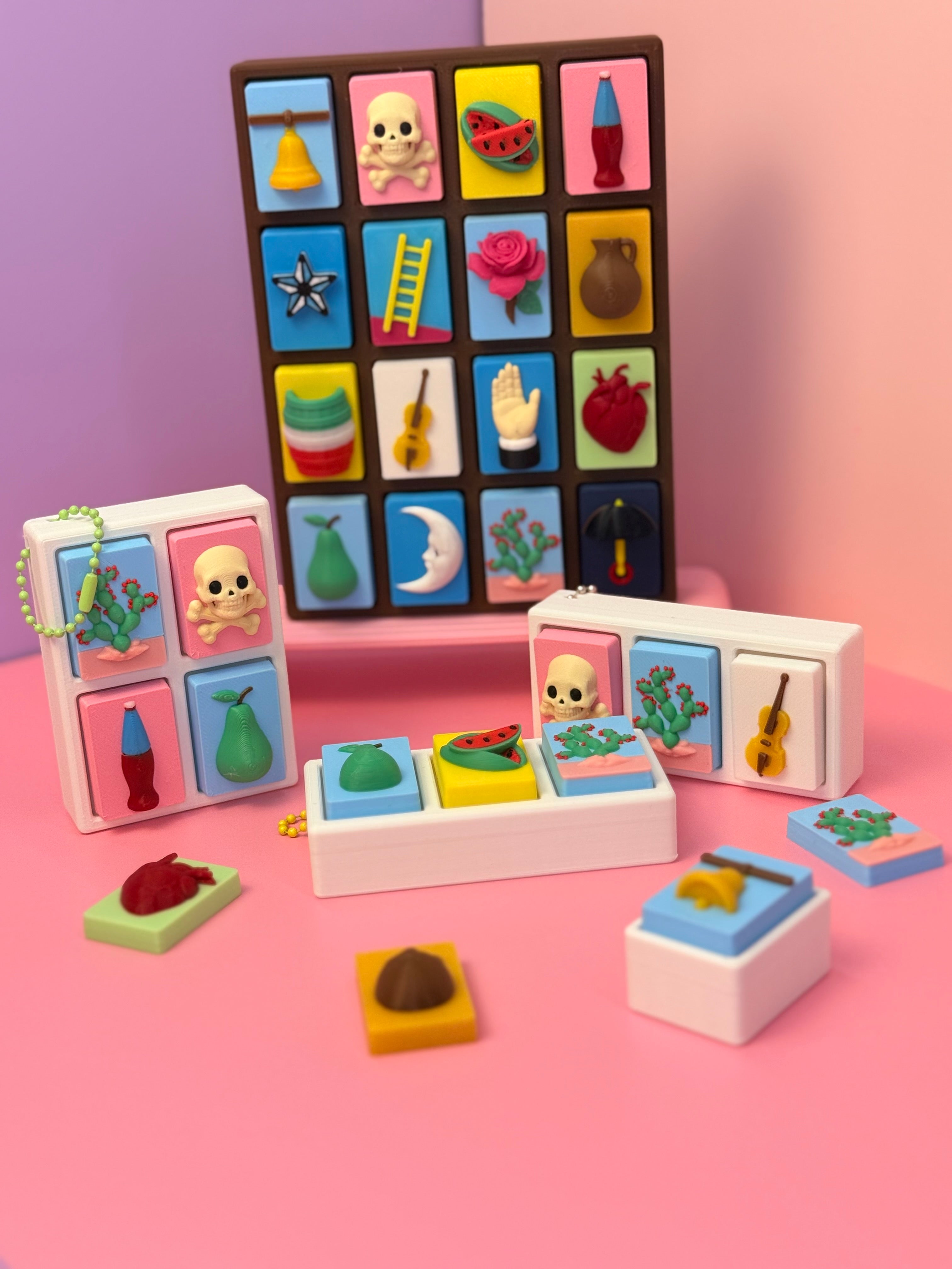 Lotería Cards- Stress Relief  Clickers/figets 3D-Printed Inspired by Mexican Loteria PERSONALIZED