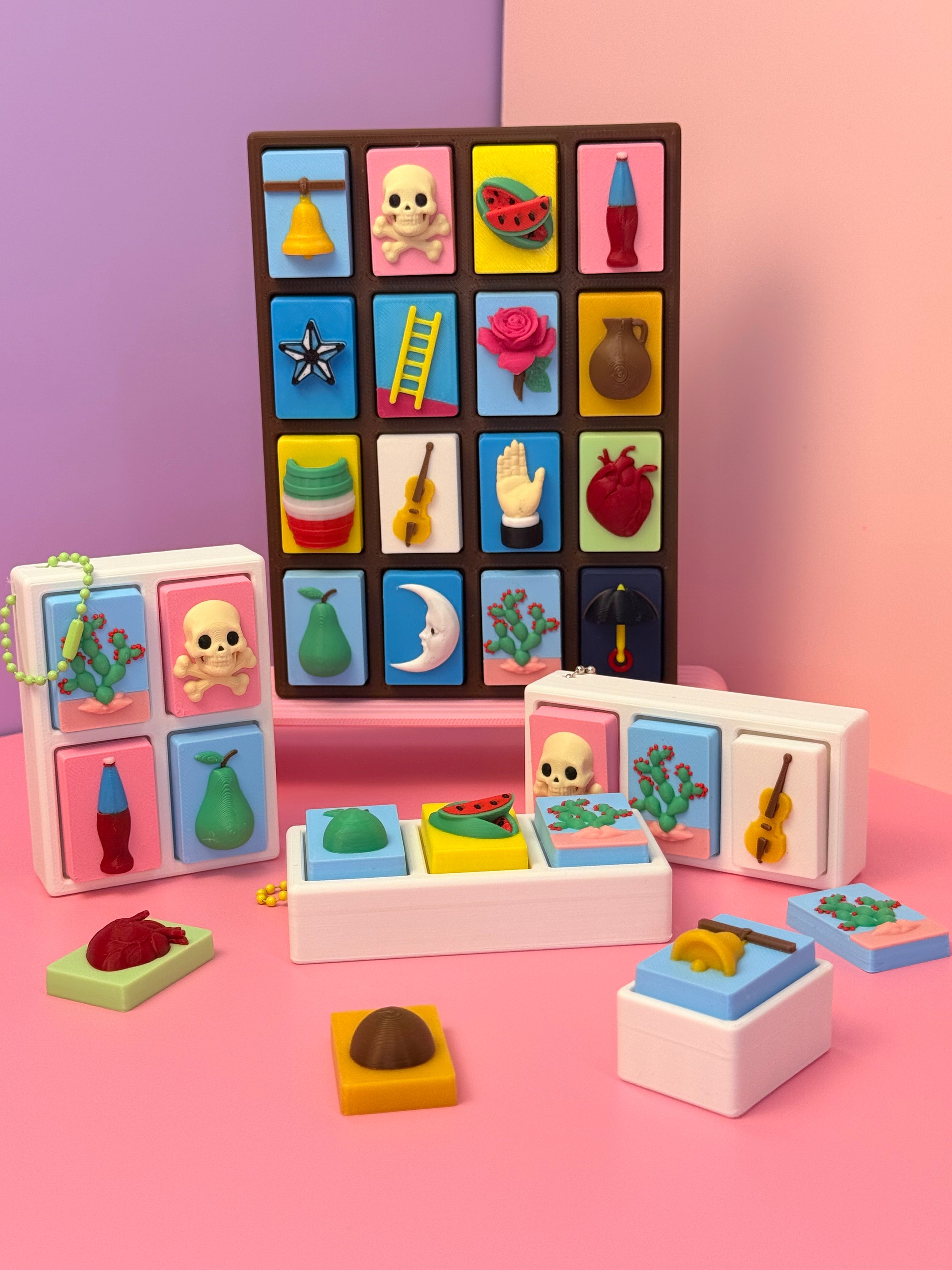 Lotería Cards- Stress Relief  Clickers/figets 3D-Printed Inspired by Mexican Loteria PERSONALIZED