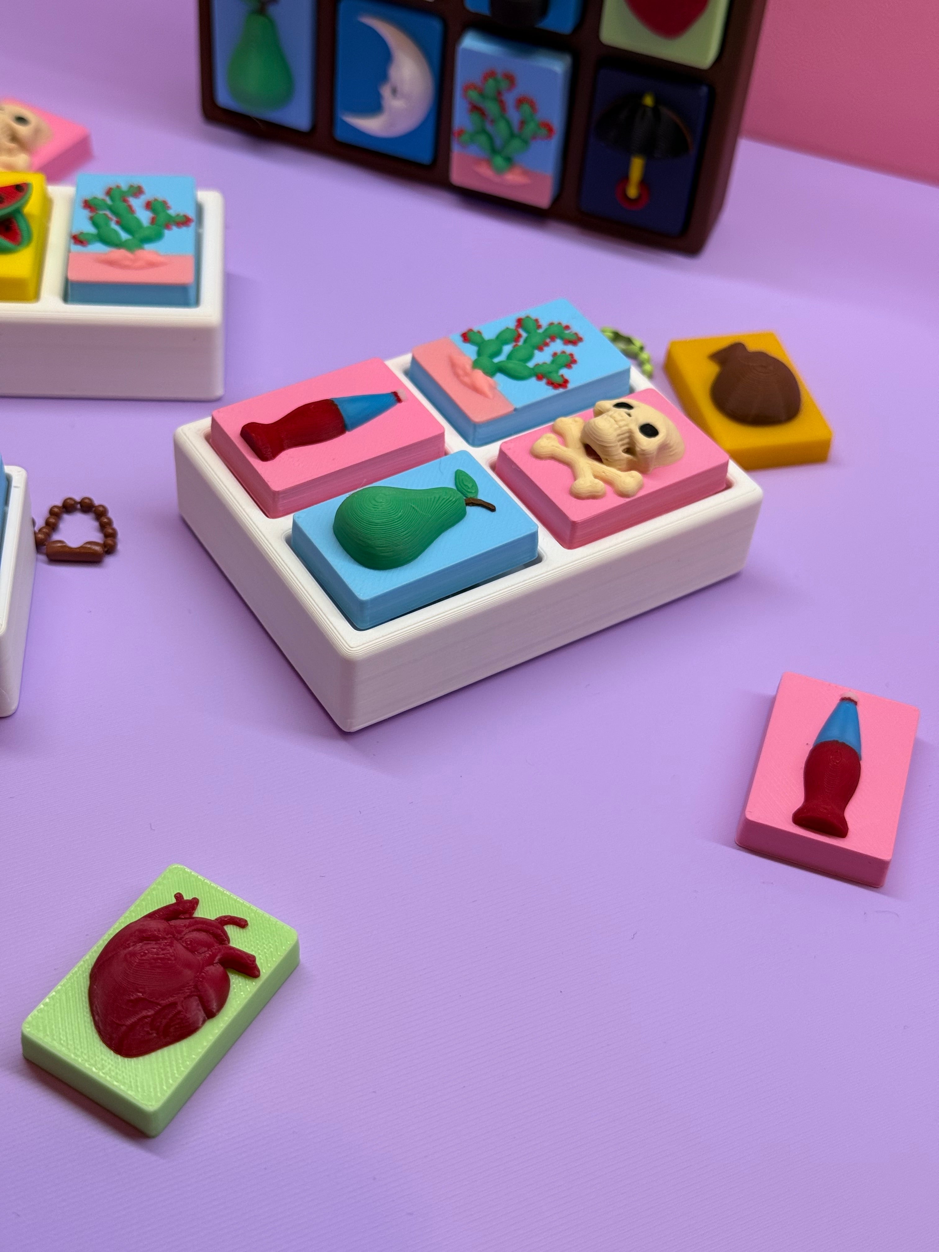 Lotería Cards- Stress Relief  Clickers/figets 3D-Printed Inspired by Mexican Loteria PERSONALIZED