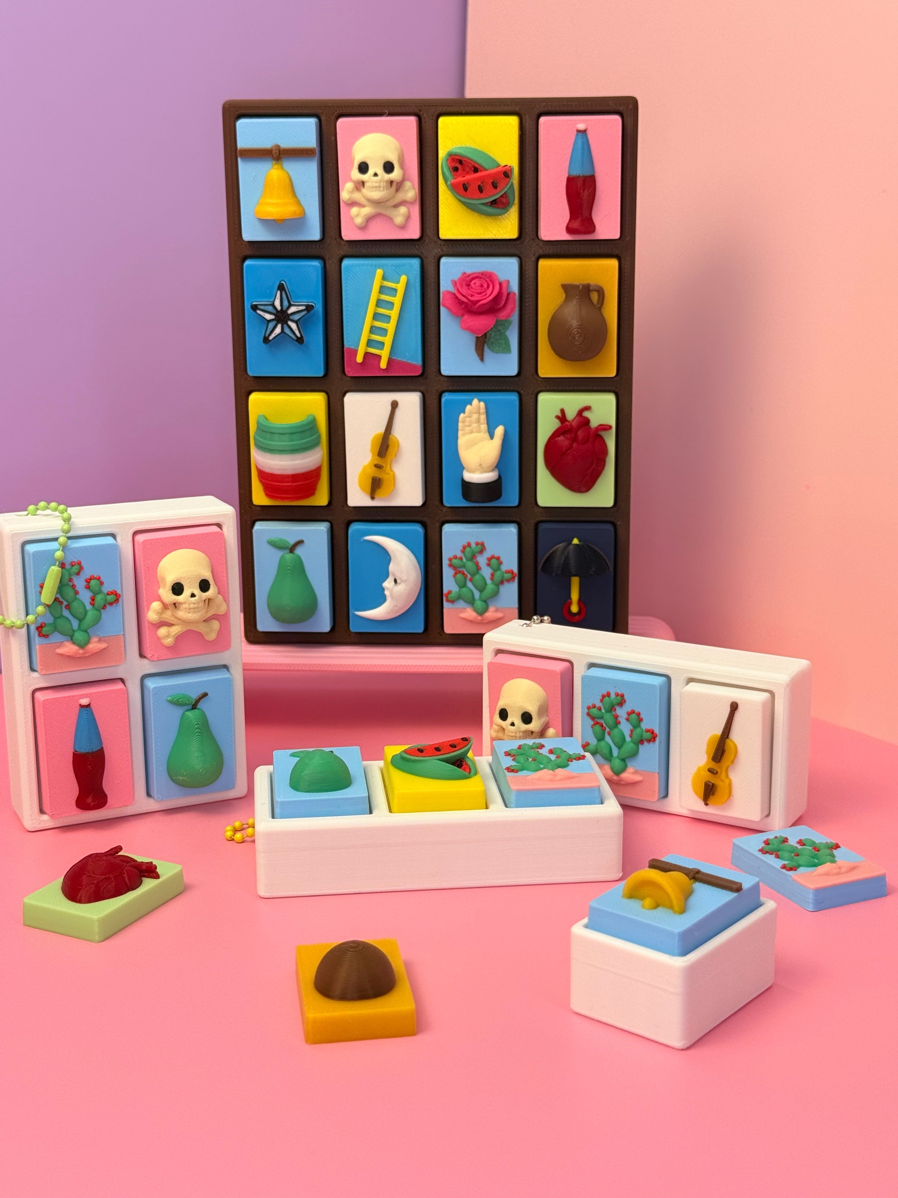 Lotería Cards- Stress Relief  Clickers/figets 3D-Printed Inspired by Mexican Loteria PERSONALIZED